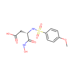 COc1ccc(S(=O)(=O)N[C@@H](CC(=O)O)C(=O)NO)cc1 ZINC000095563047