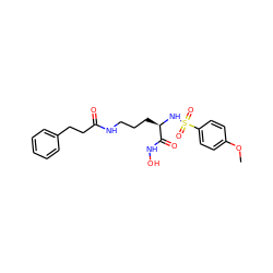 COc1ccc(S(=O)(=O)N[C@H](CCCNC(=O)CCc2ccccc2)C(=O)NO)cc1 ZINC000026183573