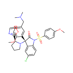 COc1ccc(S(=O)(=O)N2C(=O)[C@@](c3cc(CN(C)C)ccc3OC)(N3CCC[C@H]3c3ncco3)c3cc(Cl)ccc32)cc1 ZINC000072129853