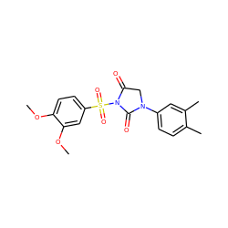 COc1ccc(S(=O)(=O)N2C(=O)CN(c3ccc(C)c(C)c3)C2=O)cc1OC ZINC000013763642