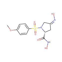 COc1ccc(S(=O)(=O)N2C/C(=N\O)C[C@@H]2C(=O)NO)cc1 ZINC000013803419