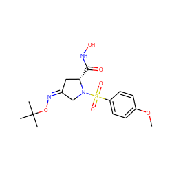 COc1ccc(S(=O)(=O)N2C/C(=N\OC(C)(C)C)C[C@@H]2C(=O)NO)cc1 ZINC000027619128