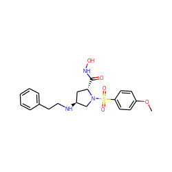 COc1ccc(S(=O)(=O)N2C[C@@H](NCCc3ccccc3)C[C@@H]2C(=O)NO)cc1 ZINC000013835721