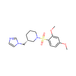 COc1ccc(S(=O)(=O)N2CCC[C@@H](Cn3ccnc3)C2)c(OC)c1 ZINC000653899353