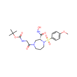 COc1ccc(S(=O)(=O)N2CCCN(C(=O)CNC(=O)OC(C)(C)C)C[C@@H]2C(=O)NO)cc1 ZINC000026579864