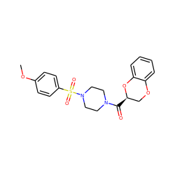 COc1ccc(S(=O)(=O)N2CCN(C(=O)[C@@H]3COc4ccccc4O3)CC2)cc1 ZINC000006719447