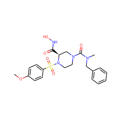 COc1ccc(S(=O)(=O)N2CCN(C(=O)N(C)Cc3ccccc3)C[C@@H]2C(=O)NO)cc1 ZINC000003939351