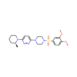 COc1ccc(S(=O)(=O)N2CCN(c3ccc(N4CCCC[C@@H]4C)nn3)CC2)cc1OC ZINC000020776999