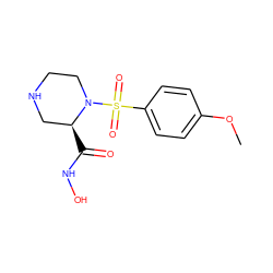 COc1ccc(S(=O)(=O)N2CCNC[C@@H]2C(=O)NO)cc1 ZINC000013801735