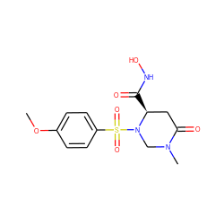 COc1ccc(S(=O)(=O)N2CN(C)C(=O)C[C@@H]2C(=O)NO)cc1 ZINC000003821511