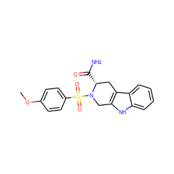 COc1ccc(S(=O)(=O)N2Cc3[nH]c4ccccc4c3C[C@H]2C(N)=O)cc1 ZINC000043131270