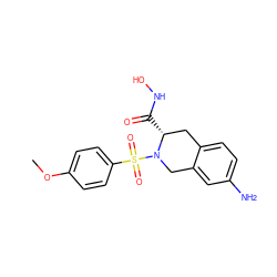 COc1ccc(S(=O)(=O)N2Cc3cc(N)ccc3C[C@H]2C(=O)NO)cc1 ZINC000001489007