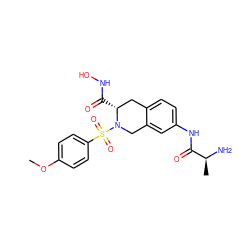 COc1ccc(S(=O)(=O)N2Cc3cc(NC(=O)[C@H](C)N)ccc3C[C@H]2C(=O)NO)cc1 ZINC000001546427