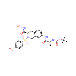 COc1ccc(S(=O)(=O)N2Cc3cc(NC(=O)[C@H](C)NC(=O)OC(C)(C)C)ccc3C[C@@H]2C(=O)NO)cc1 ZINC000003939391