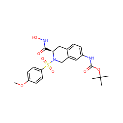 COc1ccc(S(=O)(=O)N2Cc3cc(NC(=O)OC(C)(C)C)ccc3C[C@@H]2C(=O)NO)cc1 ZINC000003939389