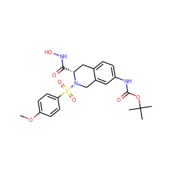 COc1ccc(S(=O)(=O)N2Cc3cc(NC(=O)OC(C)(C)C)ccc3C[C@H]2C(=O)NO)cc1 ZINC000001489009