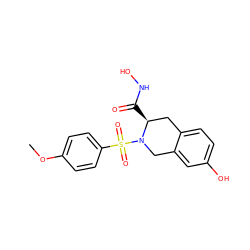 COc1ccc(S(=O)(=O)N2Cc3cc(O)ccc3C[C@@H]2C(=O)NO)cc1 ZINC000013797759