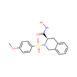 COc1ccc(S(=O)(=O)N2Cc3ccccc3C[C@@H]2C(=O)NO)cc1 ZINC000003873587