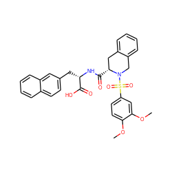 COc1ccc(S(=O)(=O)N2Cc3ccccc3C[C@H]2C(=O)N[C@@H](Cc2ccc3ccccc3c2)C(=O)O)cc1OC ZINC000026653000