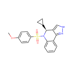 COc1ccc(S(=O)(=O)N2c3ccccc3-c3n[nH]cc3[C@@H]2C2CC2)cc1 ZINC000045284914