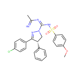 COc1ccc(S(=O)(=O)NC(=NC(C)=N)N2C[C@H](c3ccccc3)C(c3ccc(Cl)cc3)=N2)cc1 ZINC001772644556