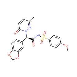 COc1ccc(S(=O)(=O)NC(=O)[C@@H](c2ccc3c(c2)OCO3)n2nc(C)ccc2=O)cc1 ZINC000026673790