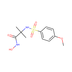 COc1ccc(S(=O)(=O)NC(C)(C)C(=O)NO)cc1 ZINC000027077417