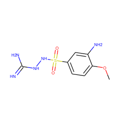 COc1ccc(S(=O)(=O)NNC(=N)N)cc1N ZINC000013808166