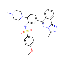 COc1ccc(S(=O)(=O)Nc2cc(-c3nn4c(C)nnc4c4ccccc34)ccc2N2CCN(C)CC2)cc1 ZINC000103239433