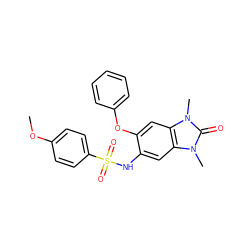 COc1ccc(S(=O)(=O)Nc2cc3c(cc2Oc2ccccc2)n(C)c(=O)n3C)cc1 ZINC000046009508