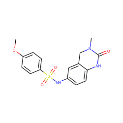 COc1ccc(S(=O)(=O)Nc2ccc3c(c2)CN(C)C(=O)N3)cc1 ZINC000095574053
