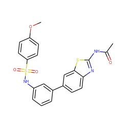 COc1ccc(S(=O)(=O)Nc2cccc(-c3ccc4nc(NC(C)=O)sc4c3)c2)cc1 ZINC000071316139