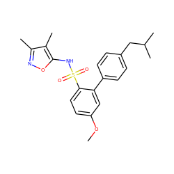 COc1ccc(S(=O)(=O)Nc2onc(C)c2C)c(-c2ccc(CC(C)C)cc2)c1 ZINC000013782454