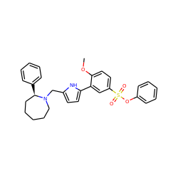 COc1ccc(S(=O)(=O)Oc2ccccc2)cc1-c1ccc(CN2CCCCC[C@H]2c2ccccc2)[nH]1 ZINC000001543203