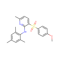 COc1ccc(S(=O)(=O)c2ccc(C)nc2Nc2c(C)cc(C)cc2C)cc1 ZINC000028570018