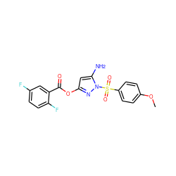 COc1ccc(S(=O)(=O)n2nc(OC(=O)c3cc(F)ccc3F)cc2N)cc1 ZINC000045260251