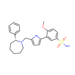 COc1ccc(S(N)(=O)=O)cc1-c1ccc(CN2CCCCC[C@@H]2c2ccccc2)[nH]1 ZINC000027552699