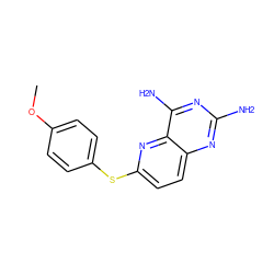 COc1ccc(Sc2ccc3nc(N)nc(N)c3n2)cc1 ZINC000003814942