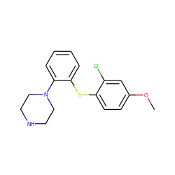 COc1ccc(Sc2ccccc2N2CCNCC2)c(Cl)c1 ZINC000095563472