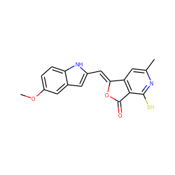 COc1ccc2[nH]c(/C=C3\OC(=O)c4c3cc(C)nc4S)cc2c1 ZINC000040393419