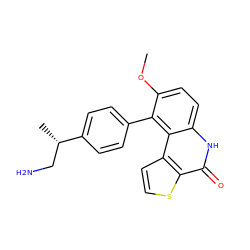 COc1ccc2[nH]c(=O)c3sccc3c2c1-c1ccc([C@@H](C)CN)cc1 ZINC000150200733