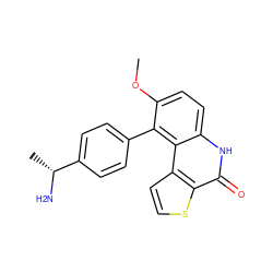 COc1ccc2[nH]c(=O)c3sccc3c2c1-c1ccc([C@@H](C)N)cc1 ZINC000164966375