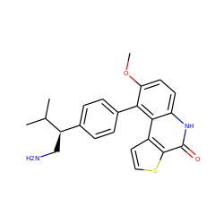 COc1ccc2[nH]c(=O)c3sccc3c2c1-c1ccc([C@@H](CN)C(C)C)cc1 ZINC000164949419