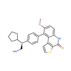 COc1ccc2[nH]c(=O)c3sccc3c2c1-c1ccc([C@@H](CN)C2CCCC2)cc1 ZINC000164995276