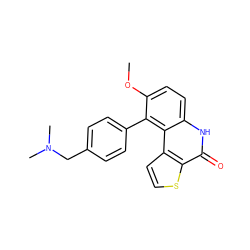 COc1ccc2[nH]c(=O)c3sccc3c2c1-c1ccc(CN(C)C)cc1 ZINC000149888583