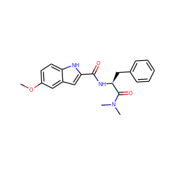 COc1ccc2[nH]c(C(=O)N[C@@H](Cc3ccccc3)C(=O)N(C)C)cc2c1 ZINC000013780545