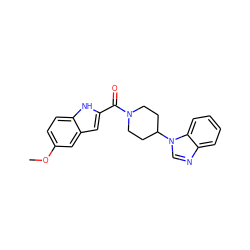 COc1ccc2[nH]c(C(=O)N3CCC(n4cnc5ccccc54)CC3)cc2c1 ZINC000014976932