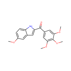 COc1ccc2[nH]c(C(=O)c3cc(OC)c(OC)c(OC)c3)cc2c1 ZINC000013470973