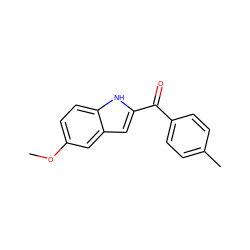 COc1ccc2[nH]c(C(=O)c3ccc(C)cc3)cc2c1 ZINC000013470977