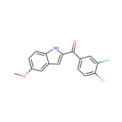 COc1ccc2[nH]c(C(=O)c3ccc(Cl)c(Cl)c3)cc2c1 ZINC000013471027